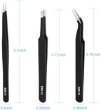 3PCS Precision Tweezers Set, Upgraded ESD high-end anti-static for Craft, Electronics, Soldering, Laboratory Work, Soldering, Model, Eyelash Extensions, Nail stickers, Jewelry-Making