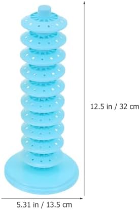 jojofuny Reusable Multi-layer Lollipop Display Stand, 10-tier Blue Pp Candy Holder with Adjustable Holes, Party Decoration Base for Dessert Table, 2pcs