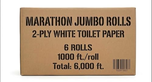 Marathon Jumbo Roll 2-Ply White Toilet Paper 6 rolls, 1000 ft./roll
