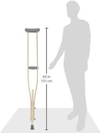 Sammons Preston Wooden Crutches, Adult Size, Latex Free, Sturdy Leg Supports for After Injury or Post Surgery, Adjustable Height and Handle Crutches for Elderly, Handicapped, and Disabled users