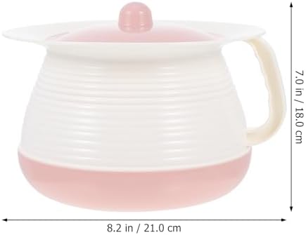 minkissy Portable Spittoon with Lid Small Chamber Pot for Elderly Kids Covered Night Urinal Home Hospital Use 8.27X7.28X5.51 Inch Easy to Clean Durable Material