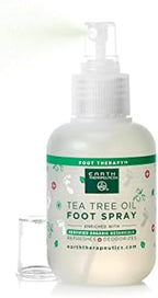 Earth Therapeutics TEA TREE OIL FOOT SPRAY – Natural Cooling Foot Spray – Refreshes & Deodorizes Feet – Enriched with Certified Organic Botanicals – Antiseptic Foot Treatment for Rapid Relief - 4 Oz