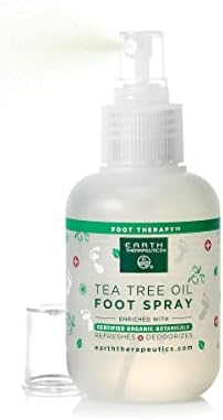 Earth Therapeutics TEA TREE OIL FOOT SPRAY – Natural Cooling Foot Spray – Refreshes & Deodorizes Feet – Enriched with Certified Organic Botanicals – Antiseptic Foot Treatment for Rapid Relief - 4 Oz