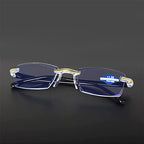 Color Glint Sapphire High Hardness Anti-blue Progressive Far And Near Reading Glasses, For man and woman