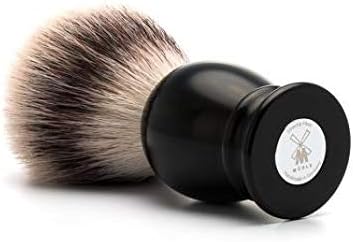 MÜHLE Classic Black Large Silvertip Fiber Shaving Brush - Synthetic Luxury Shave Brush for Men, Rich Lather