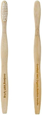 Brush with Bamboo Toothbrush with Plant-Based Bristles - 4 Pack