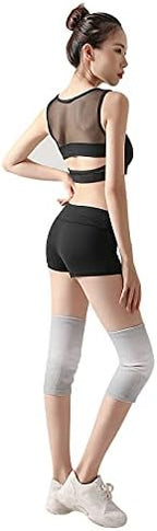 2 Pack Winter Warm Knee Brace for Knee Pain Compression Sleeve Support for Women Men Thermal Leg Warmer Knee Pads Protector for Cycling Tendonitis Arthritis Pain Relief (Grey, Wormwood Self Heated)