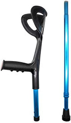 Lightweight Foldable Forearm Crutch, Aluminum Walking Stick,Height Adjustable, Ergonomic Handle with Comfortable Grip 2ZG-02BM (Blue)