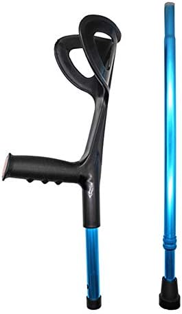 Lightweight Foldable Forearm Crutch, Aluminum Walking Stick,Height Adjustable, Ergonomic Handle with Comfortable Grip 2ZG-02BM (Blue)