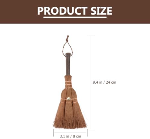 VOSAREA 1pc Handmade Mini Coconut Palm Broom Tea Ceremony Brush - Mini Whisk Broom for Sweeping Indoor Spaces - for Bonsai Care and Delicate Cleaning