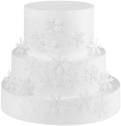 GEORLD 50pcs White Edible Cupcake Snowflakes Cake Toppers Decoration for Winter Frozen Theme Party
