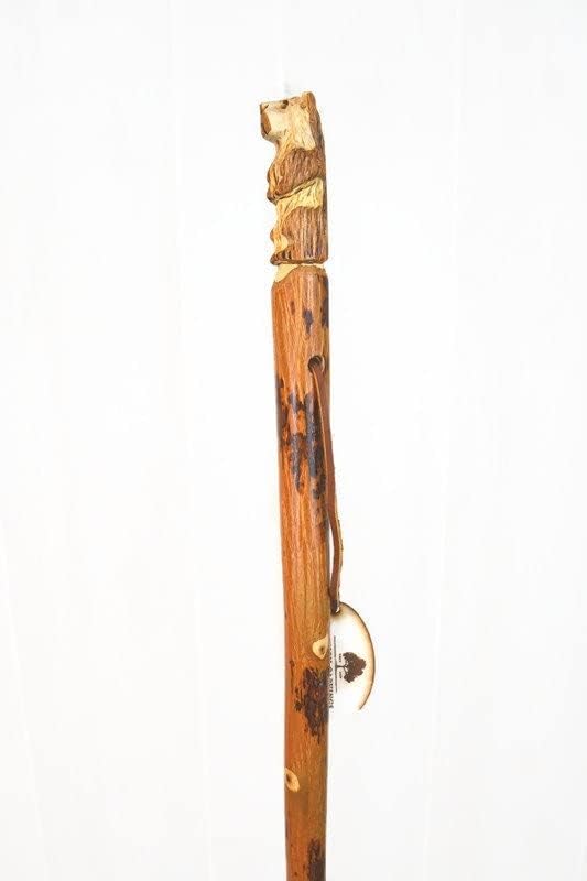 Walking Stick, Custom Height up to 60" Hand Carved Bear Hiking Staff, Handmade in USA