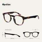 OPULIZE AVA Reading glasses for Women Men,Scratch Resistant Round frame with Spring Hinges, Mixed - Brown With Pink Purple Red Turquoise +2 (Pack of 4)