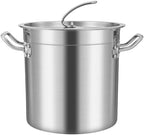 Stainless Steel Thickened Soup Pot with Lid,Food Grade Large Capacity Soup Bucket,Oil Bucket/Boiling Water Bucket/Rice Bucket Commercial,One Color-21L