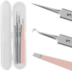 WSYUB Blackhead Remover Tweezers,Ingrown Hair Tweezers, Precision Blackhead Pimple Extractor, Cell Clips Tweezers, Tweezers for Women Facial Hair