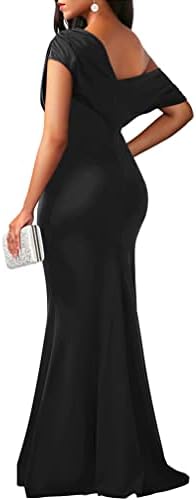 YMDUCH Women's Elegant Sleeveless Off Shoulder Bodycon Long Formal Party Evening Dress