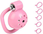 Male Chastity Device Tease Locked Cock Cage Penis Exercise for Men（Pink）
