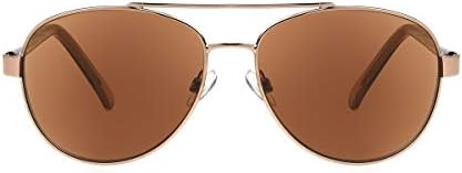 Foster Grant Sofia Vergara x Women's Carmen Full Lens SunReaders Aviator Reading Glasses, Shiny Bronze, 57 mm + 2.75