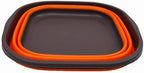 SAMMART 10L (2.6 Gallons) Collapsible Tub - Foldable Dish Tub - Portable Washing Basin - Space Saving Plastic Washtub (Brown/Orange, 1)
