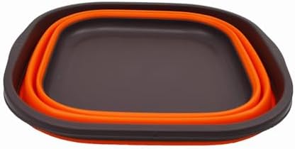 SAMMART 10L (2.6 Gallons) Collapsible Tub - Foldable Dish Tub - Portable Washing Basin - Space Saving Plastic Washtub (Brown/Orange, 1)