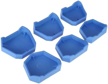 Dental Model Base Forming Kit, 6 Piece Professional Base Former Set, Blue Plastic Molds in Small Medium Large Sizes for Dental Casting and Trimming