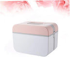 Emergency Medicine Storage Box Lightweight Double Layer Plastic Organizer for Home Office and Travel Eco-Friendly Design with Compartments for Pills and Bottles Pink Large