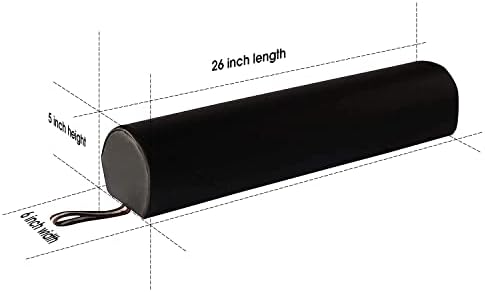 Master Massage Massage Bolster,Pillow Cushion, PU Upholstery, 100% Memory Foam, for Massage/Spa/Beauty/Tattoo/Back Pain Relief, (6" 3/4-round, Black)