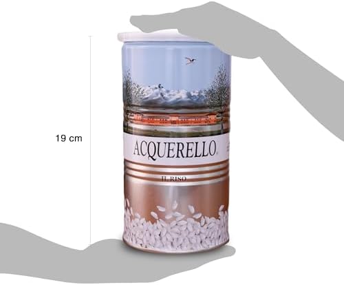 Acquerello Italian Carnaroli Aged Risotto Rice in Tin Can, 2.2 Lbs (1kg) | From Vercelli Province in Italy
