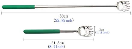 CERRXIAN (4-Pack) Telescoping Back Scratcher, LEMENG Portable Extendable Telescopic Bear Claws Metal Back Scratchers - Hand Massager Backslap with Rubber Handles