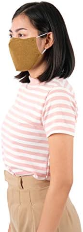 LOFBAZ 3 Pack Adult Cotton Cloth Face Coverings Washable Reusable with Filter Pockets