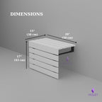 20" Folding Wall Mounted Handmade Teak Wood Large Shower Seat with Legs, ADA Compliant Durable Bath Bench, Sturdy Space-Saving Bathroom Stool, Water-Resistant Compact Chair (White, Extra Large)