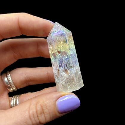 Angel Aura Fire & Ice Quartz Polished Point