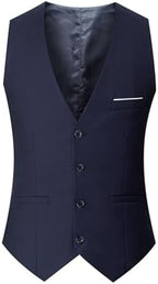 Men's Suit Vest Classic Business Slim Fit V Neck Dress Waistcoat Formal Wedding Prom Tuxedo Vest with Pocket