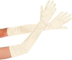 Lansian Long Opera Party Gloves for Women 1920s 20s Satin Gloves Costumes Elbow Length Bridal Evening Dress, 21 inches
