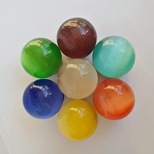 38-42mm Red Cat's Eye Stone Healing Crystal Divination Sphere Sculpture Figurine Gemstone Ball,Feng Shui Chakra Aura Home Desk Decor Decorative Collection,with Wooden Stand