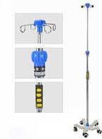 IV Pole Stand IV Drip Stand Portable IV Stand Stainless Steel Drip Stand Height Adjustable Rolling Intravenous Stand