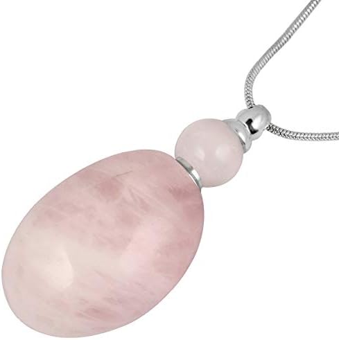 Nupuyai Essential Oil Diffuser Necklace for Women Men 28", Perfume Bottle Healing Stone Pendant with Chain for Unisex