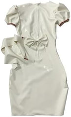 Generic Women's Sexy Latex Nurse Costume for Women Unisex Nursing Dress White