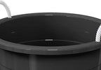 17-Gallon Heavy-Duty Plastic Storage Tub Featuring Rope Comfort-Grip Handles, Multi-Purpose Utility Bucket (Black)