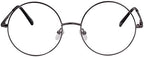 Agstum Retro Round Metal Non-Prescription Eyeglasses Frame with Spring HInge Clear Lens