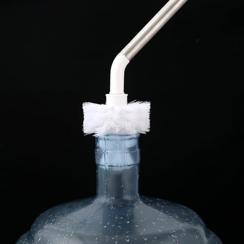 Stainless Steel Water Bucket Bottle Brush, 24" L-Shape, Nylon Bristles, 3 & 5 Gallon Jug Scrubber Brushes, Long Handle Household Cleaner Tool for Glass Carafe Drinking Bottle