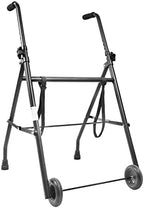PEPE Mobility Walking Frame with Wheels, Narrow and Foldable, Lightweight Aluminium, 2 Wheels for Elderly People, Black