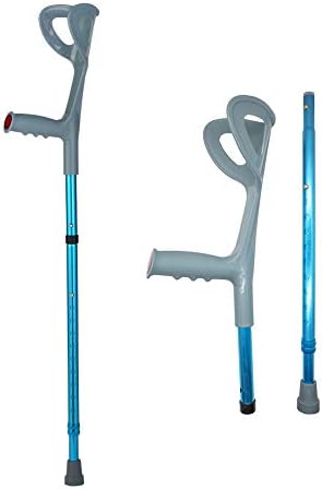 Lightweight Foldable Forearm Crutch, Aluminum Walking Stick,Height Adjustable, Ergonomic Handle with Comfortable Grip 2ZG-0IGM (Blue)