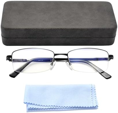 Computer Blue Light Blocking Glasses For Men And Women Computer Gaming Glasses Metal Half Frame Clear Lens
