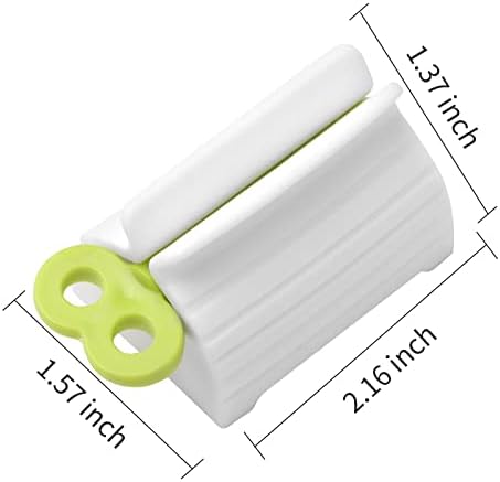 2pcs Rolling Tube Toothpaste Squeezer Toothpaste Seat Holder Stand for Bathroom Accessories（1Blue1Gree）