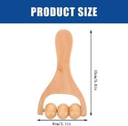 Ciieeo 2Pcs Wooden Massage Roller Set - Handheld Wood Massage Tools for Neck Back Leg Foot Manual Cellulite Massager Muscle Relief (3 Bead Gear Roller)