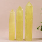 Large Natural Citrine Healing Crystal Wand 5.9-6.69" Natural Crystal Tower 6 Faceted Chakra Crystal Point Meditation Therapy Reiki Energy Stone Home Decor Collection Gift