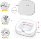 Inflatable Shampoo Basin for Bedridden and Disabled, Portable Shampoo Bowl for Injured, Hair Washing Basin for Childred, Pregnant Woman, Easy Hair Washing at Home (White)