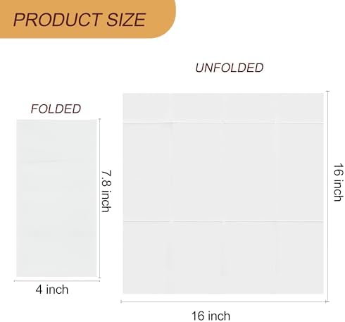 Prefolded Linen Feel White Paper Napkins, Disposable Napkins Cloth Like with Built-in Flatware Pocket, for Wedding Party, Birthday,Dinner,Gatherings,50 Count