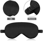 2 Pack Sleep Mask Silk Eye Mask Cover for Sleeping, Soft Satin Blindfold with Elastic Strap, Comfortable Night Sleeping Mask for Women Men (Black)